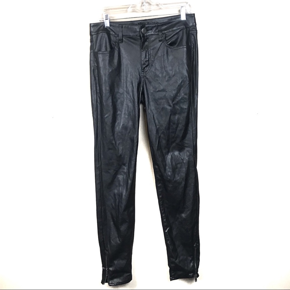 American eagle black faux leather hi rise jegging - Picture 2 of 6